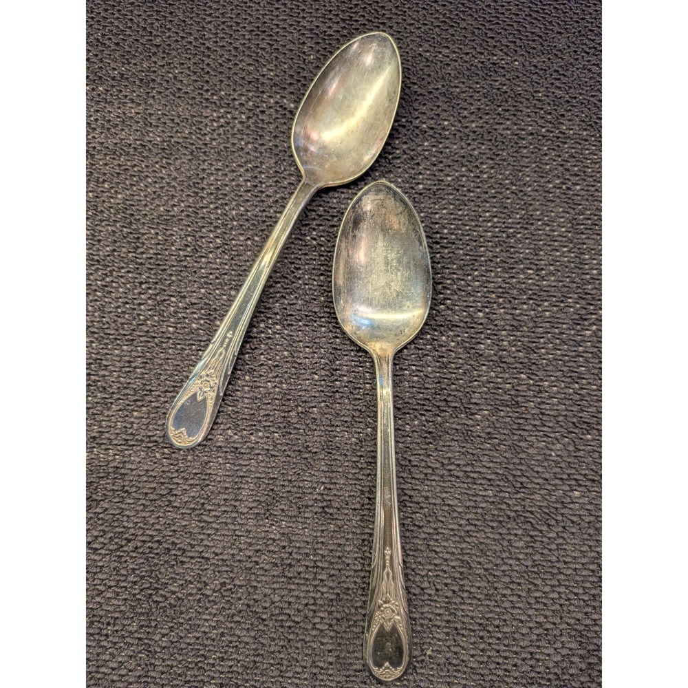 Set of Vintage Newport Silver-Plated Teaspoons, Ornate Floral & Scroll Pattern